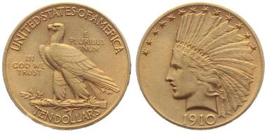 Preview: USA 10 $ 1910 o. Mzz. - Indianer